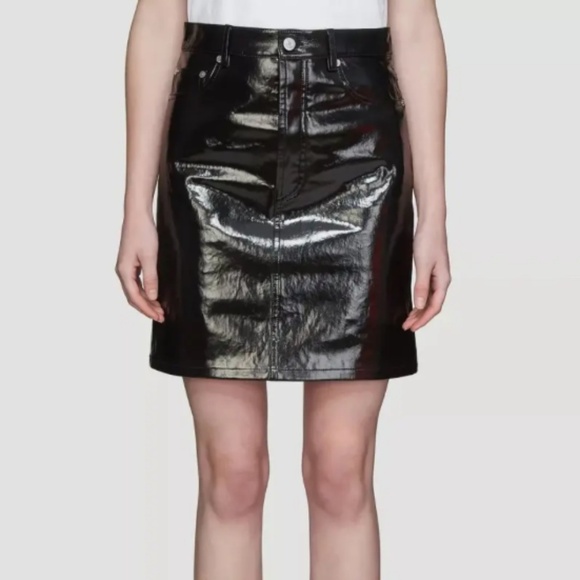 Helmut Lang Leather Mini Skirt - Picture 1 of 4